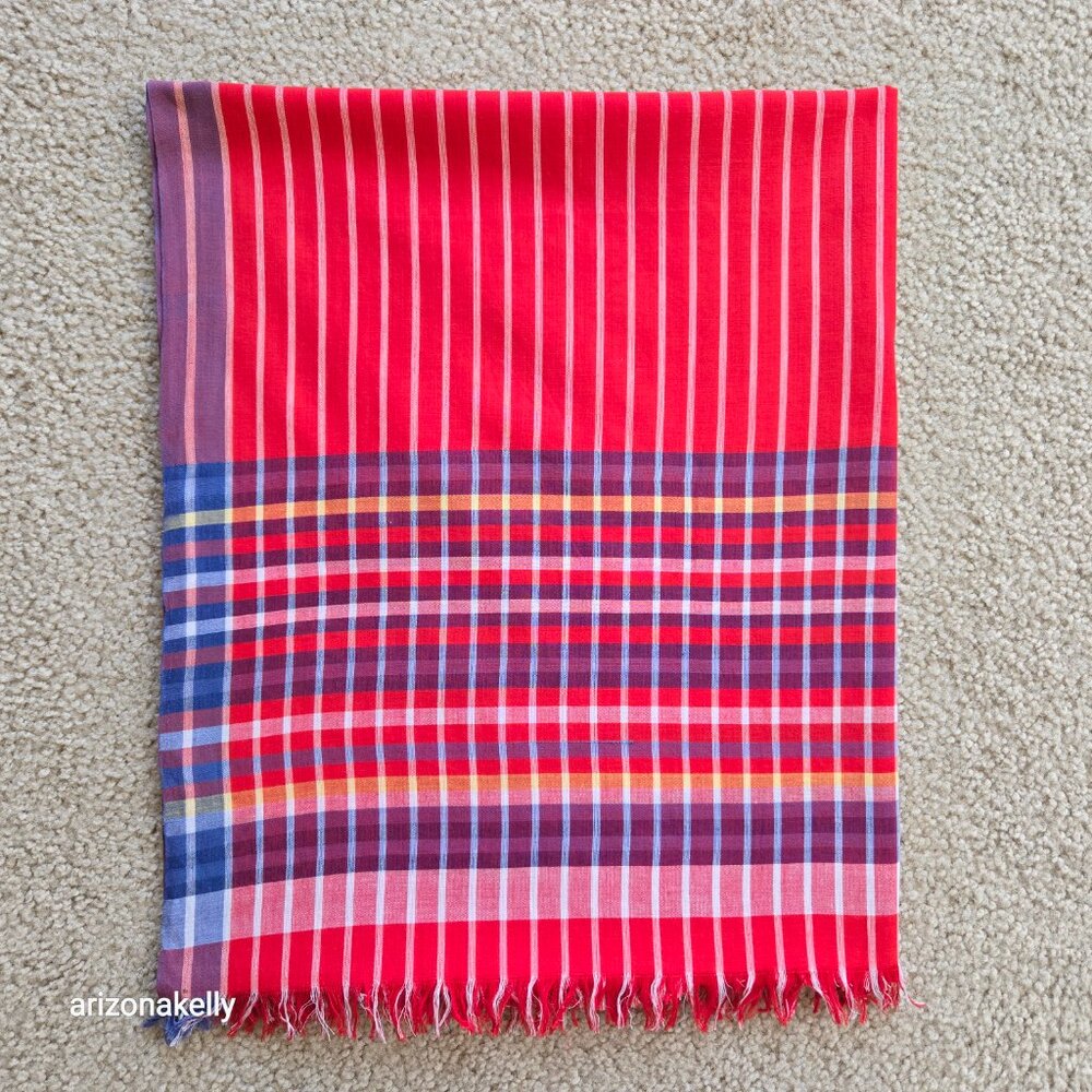 Brooks Brothers Cotton Scarf Lightweight RED - Picture 8 of 11